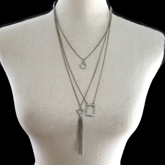 L'Occitane En Provence Silvertone Geometric Shape Necklaces - Picture 2 of 4